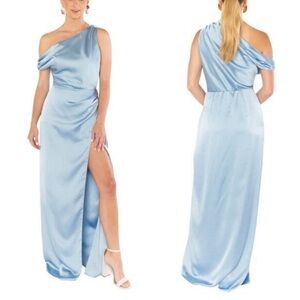 Show me your Mimi‎ Jodie Maxi Dress in Steel Blue Luxe Satin size xl bridesmaid